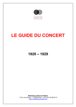Le Guide Du Concert
