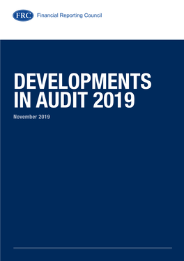 DEVELOPMENTS in AUDIT 2019 November 2019