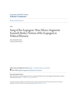 Song of the Scapegoat: How Silence Augments Kenneth Burke's Notion