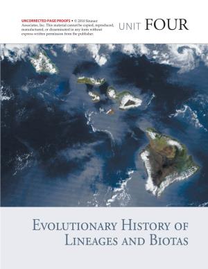 Evolutionary History of Lineages and Biotas UNCORRECTED PAGE PROOFS • © 2010 Sinauer Associates, Inc