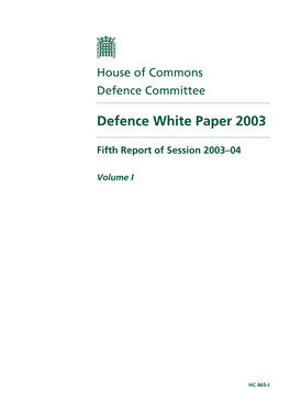 Defence White Paper 2003