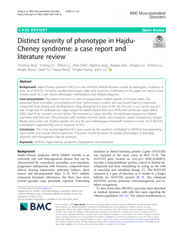 Distinct Severity of Phenotype in Hajdu-Cheney Syndrome