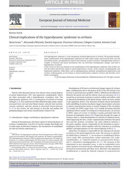 Clinical Implications of the Hyperdynamic Syndrome in Cirrhosis