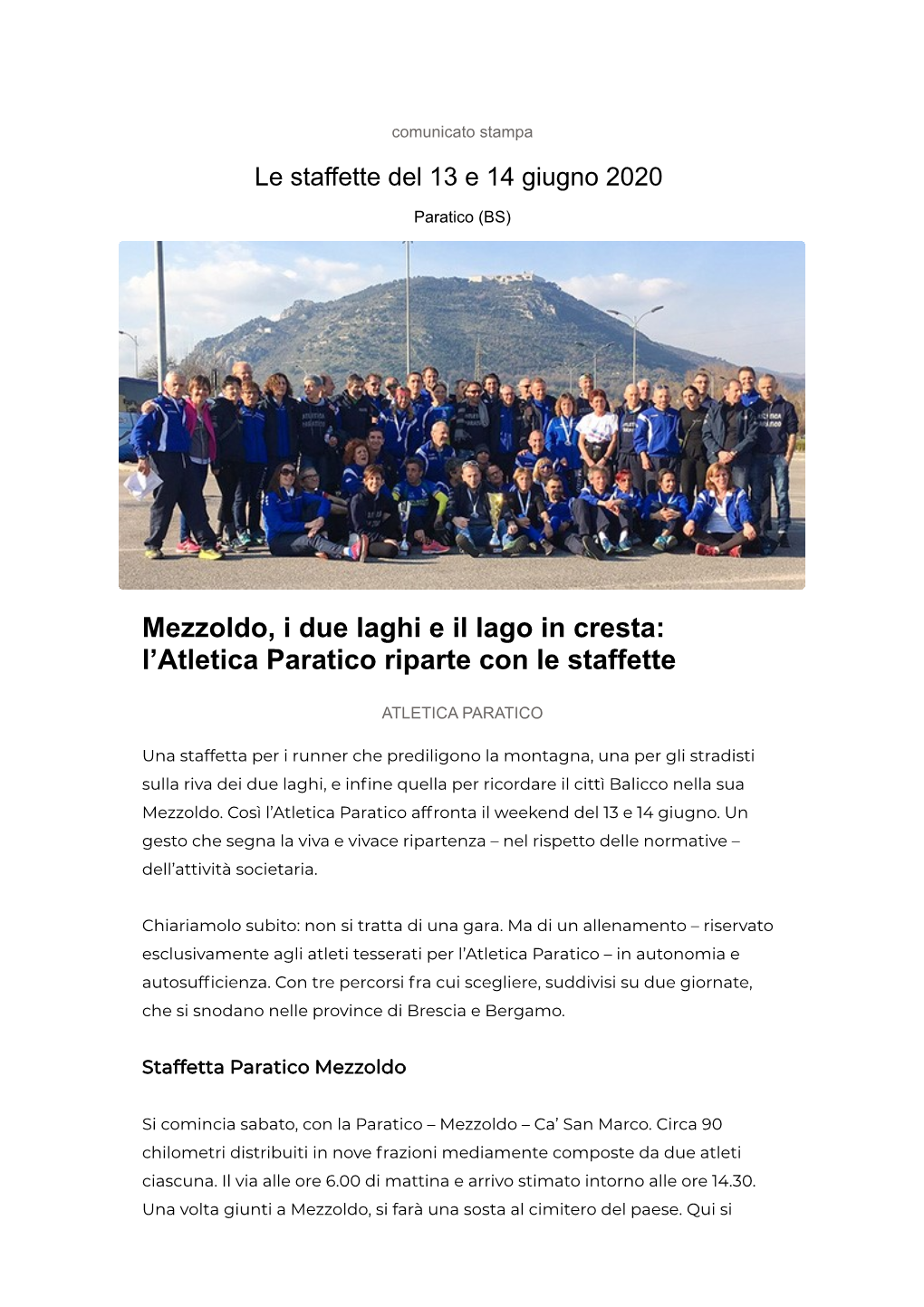 Mezzoldo, I Due Laghi E Il Lago in Cresta: Lâ•ŽATLETICA PARATICO