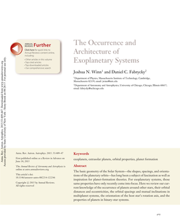 The Occurrence and Architecture of Exoplanetary Systems