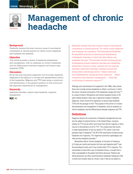 Management of Chronic Headache