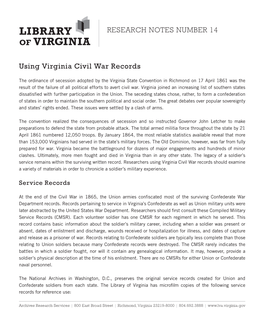 Using Virginia Civil War Records