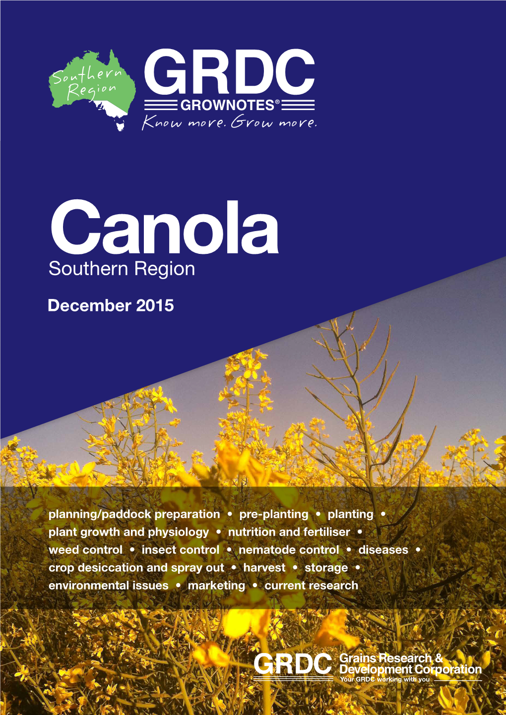 GRDC Grownotes Canola Southern Region