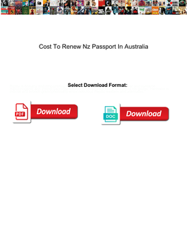 Cost to Renew Nz Passport in Australia