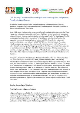 Pdf IWGIA Statement West Papua 2021