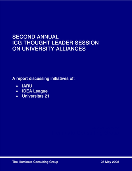 Second Annual ICG Thought Leader Session: University Alliances