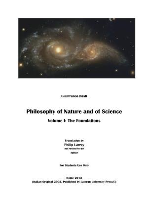 Philosophy of Nature and of Science Volume I: the Foundations