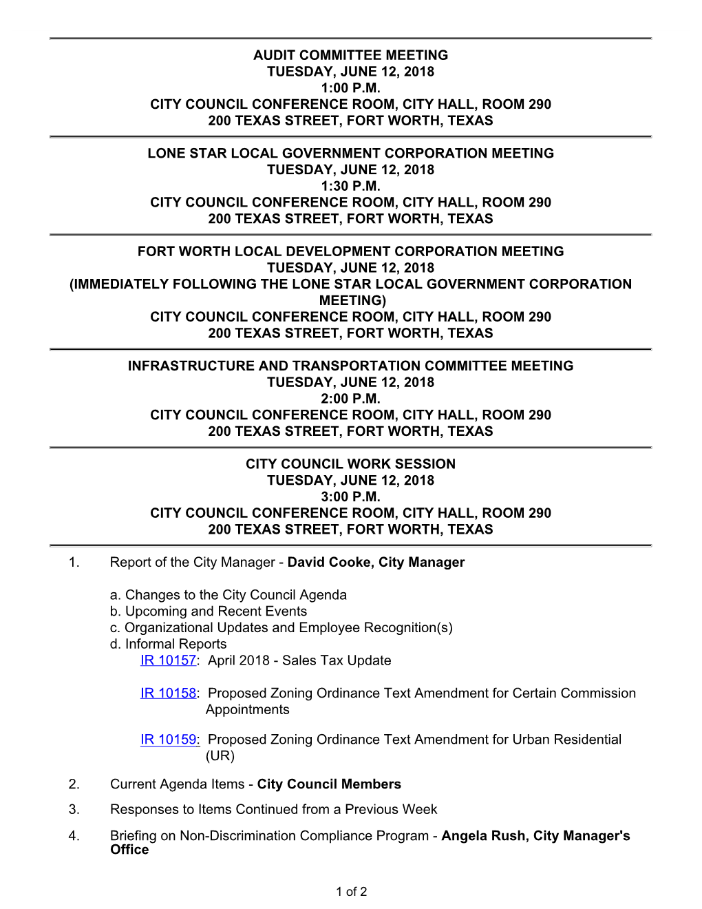 Electronic Council Packet for 06-12-2018