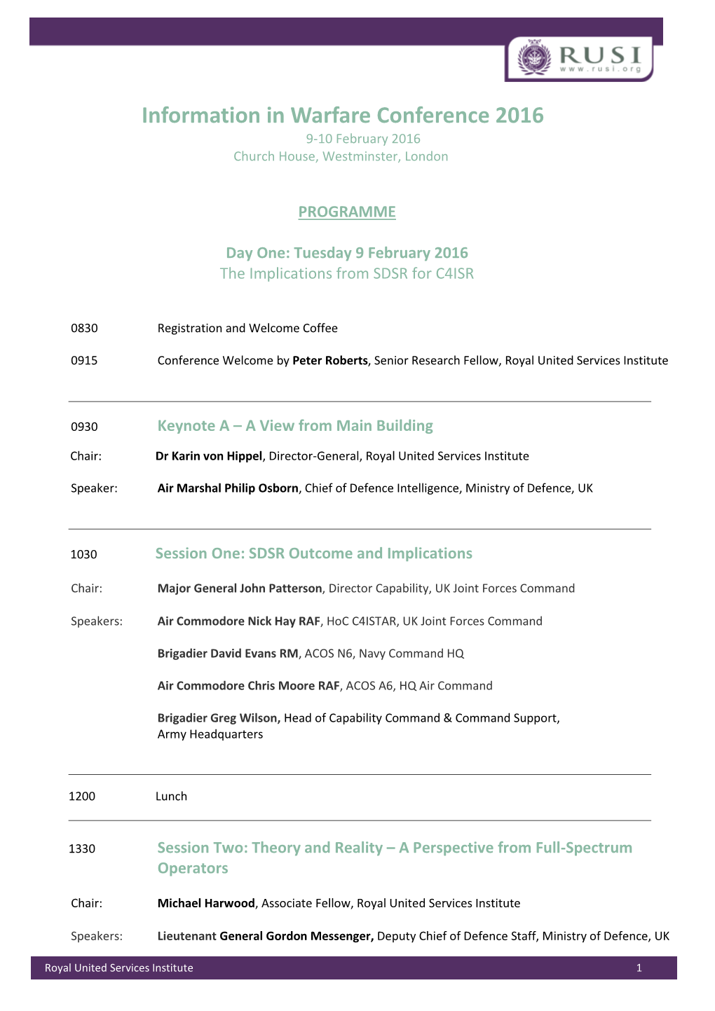 Information in Warfare Conference Programme.Pdf