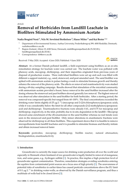 Removal of Herbicides from Landfill Leachate in Biofilters Stimulated By