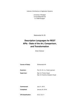 Comparing Description Languages for REST Apis in Industry and Academia