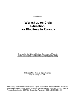 Workshop on Civic Education for Elections in Rwanda