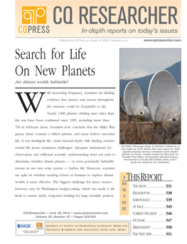 CQR Search for Life on New Planets