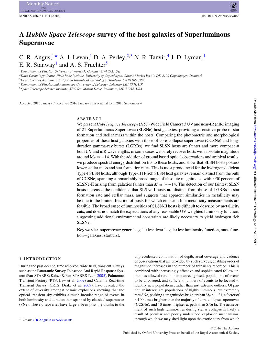 A Hubble Space Telescope Survey of the Host Galaxies of Superluminous Supernovae