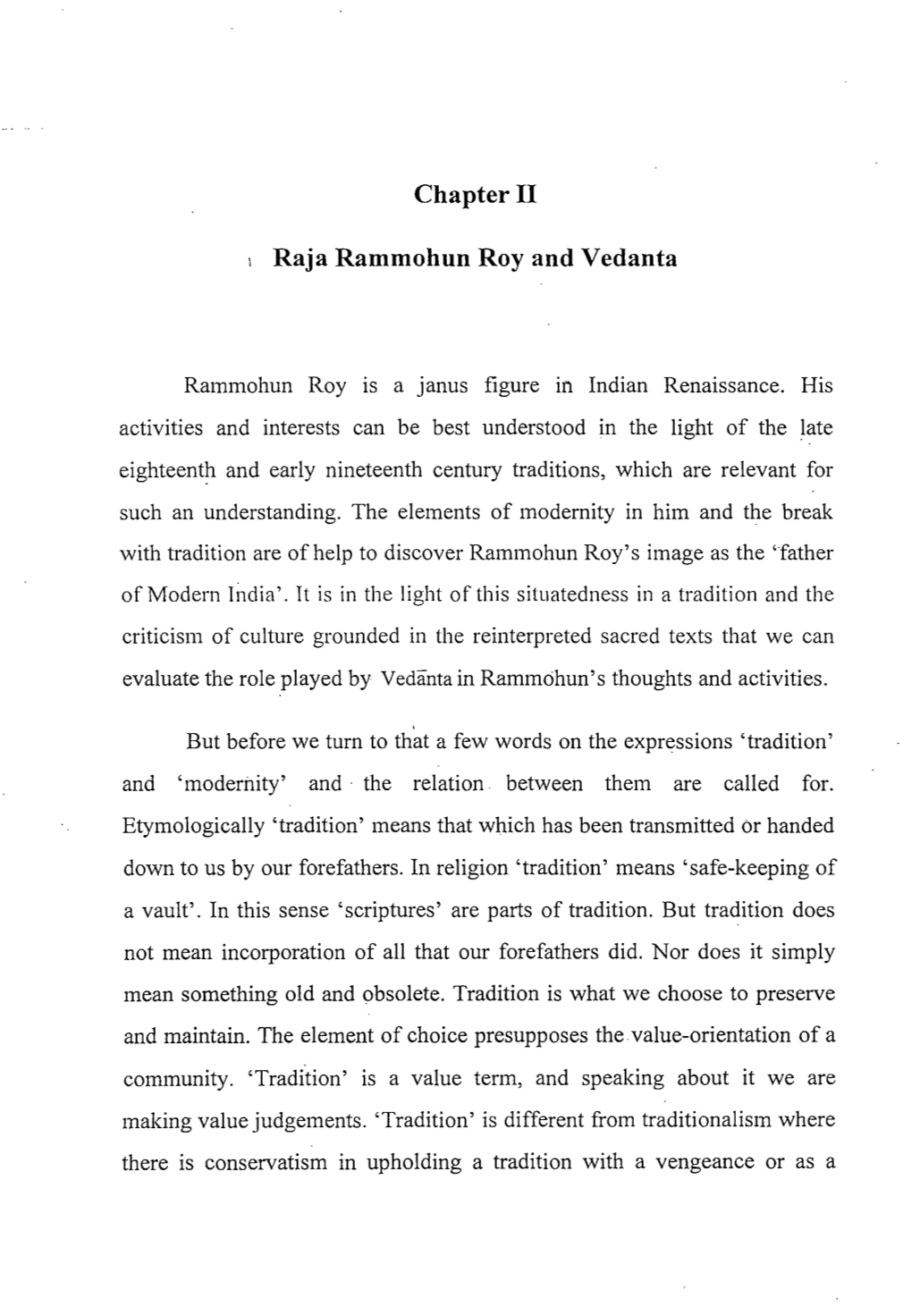 Chapter II Raja Rammohun Roy and Vedanta