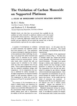 The Oxidation of Carbon Monoxide on Supported Platinum
