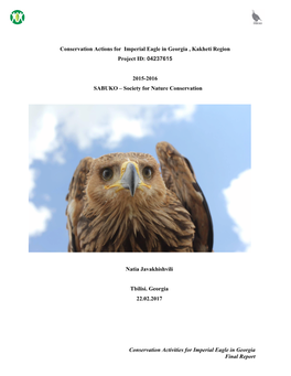 Conservation Activities for Imperial Eagle in Georgia Final Report