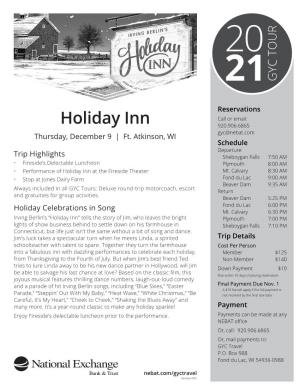 Holiday Inn 920.906.6865 Gyc@Nebat.Com Thursday, December 9 | Ft