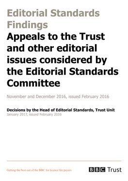 Editorial Standards Committee Bulletin, Issued February 2017