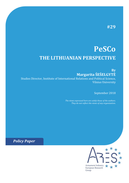 Pesco: the Lithuanian Perspective / September 2018