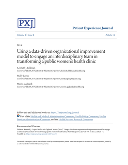 Using a Data-Driven Organizational Improvement Model to Engage an Interdisciplinary Team in Transforming a Public Women’S Health Clinic Kenneth J
