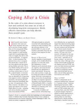 Coping After a Crisis