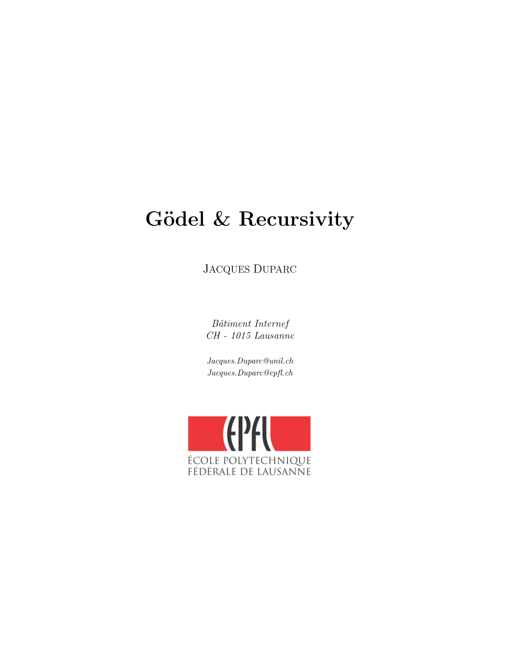 Gцdel & Recursivity