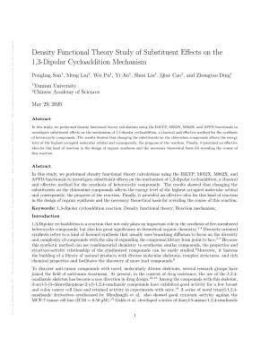 Density Functional Theory Study of Substituent Effects on the 1,3