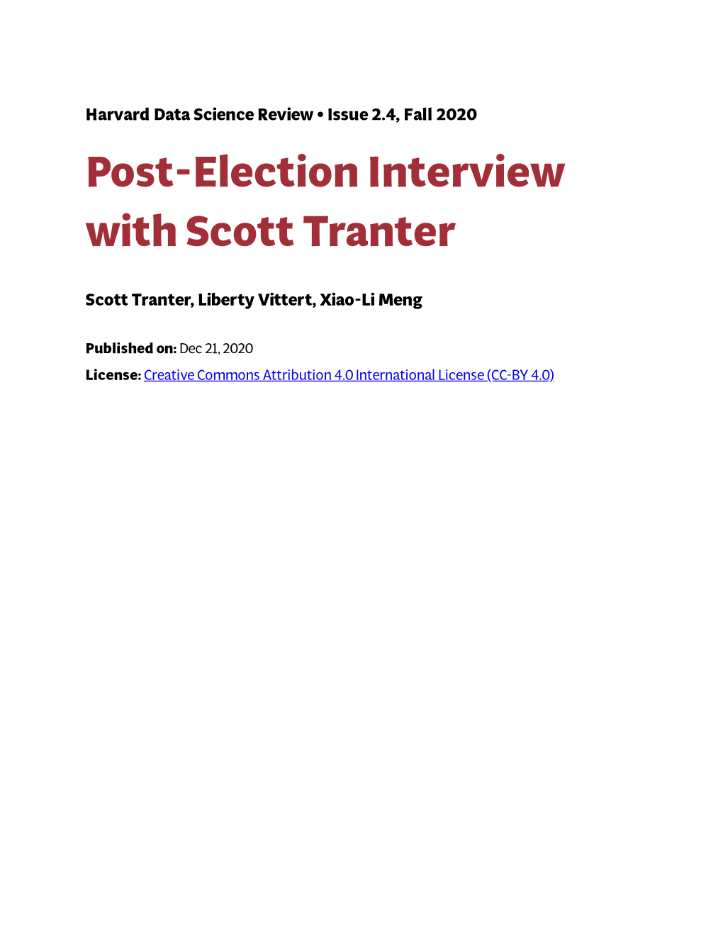 Post-Election Interview with Scott Tranter