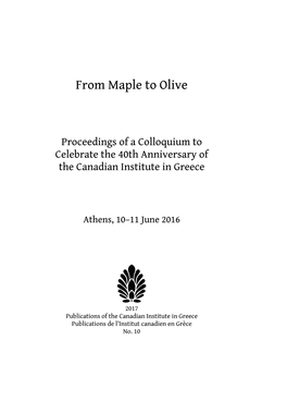 Dear Colleagues, Friends of Mac Wallace and Supporters of the Canadian Institute in Greece
