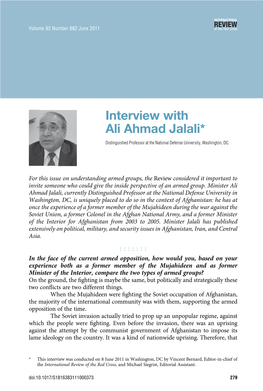 Interview with Ali Ahmad Jalali*