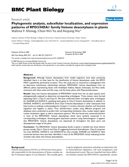 Phylogenetic Analysis, Subcellular Localization, and Expression