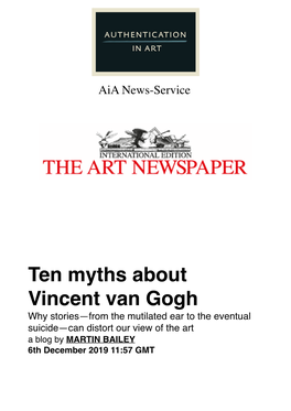 Ten Myths About Vincent Van Gogh