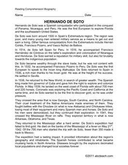 HERNANDO DE SOTO Hernando De Soto Was a Spanish Conquistador Who Participated in the Conquest of Panama, Nicaragua, and Peru