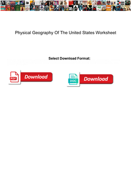 Physical Geography of the United States Worksheet