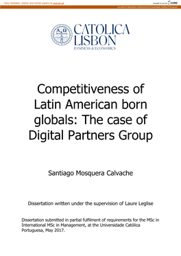 Competitiveness of Latin American Born Globals: the Case of Digital Partners Group