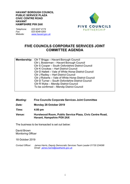 (Public Pack)Agenda Document for Five Councils Corporate Services