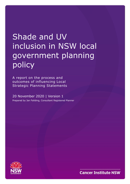 Shade and UV Inclusion in NSW Local Government Planning Policy