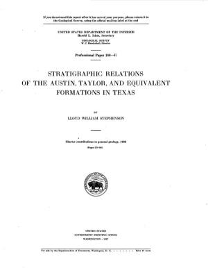 Stratigraphig Relations Formations in Texas