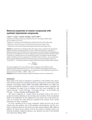 Removal Properties of Arsenic Compounds with Synthetic