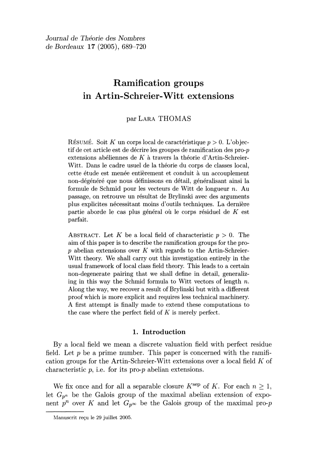 Ramification Groups in Artin-Schreier-Witt Extensions