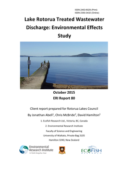 Lake Rotorua Treated Wastewater Discharge: Environmental Effects