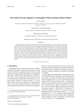 The Surface-Pressure Signature of Atmospheric Tides in Modern Climate Models