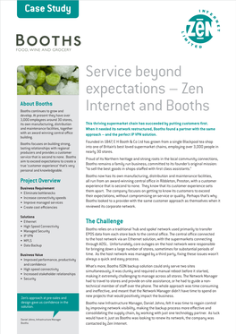Service Beyond Expectations – Zen Internet and Booths