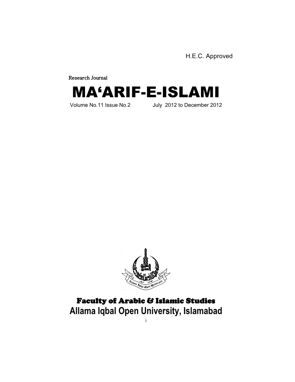 Ma'arif-E-Islami